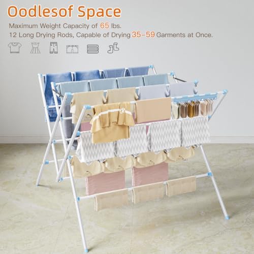 Drying Rack Clothing, 35.4in Long Drying Poles Large Clothes Drying Rack - Image 7