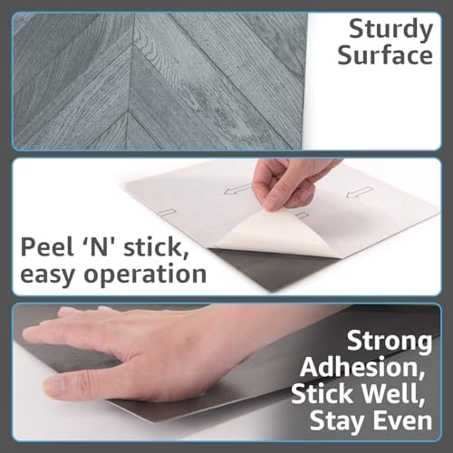 Art3d 30-Pack Herringbone Peel and Stick Floor Tiles - Image 5
