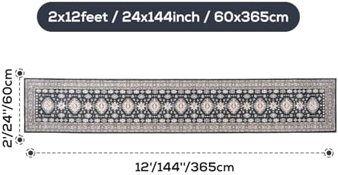 2x12 Runner Rug Washable Non Slip Boho Floor Mat - Image 2