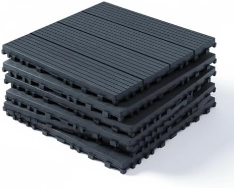 Interlocking Deck Tiles 44 Pack, Plastic Outdoor Deck Tiles by YumiMuasy