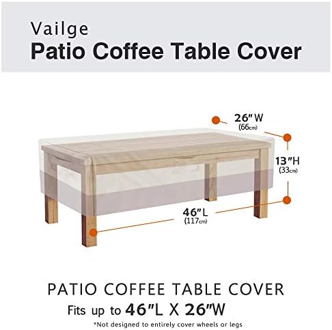 Outdoor Coffee Table Cover, Patio Table Furniture Cover Waterproof Rectangle - Image 2