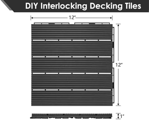 PrimeZone 54 PCS Plastic Interlocking Patio Deck Tiles Outdoor All Weather - Image 2