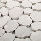 Lovdeco White Pebble Tile Shower Floor, Mosaic Pebble Backsplash - Image 2
