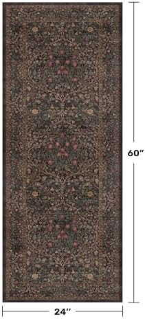 Brown Entryway 2x5 Runner Rug, Small Throw Runners - Image 2