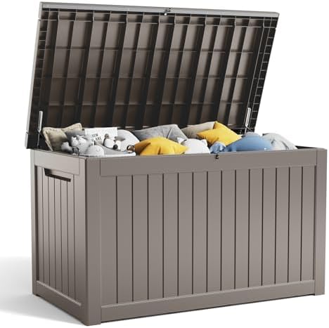 281 Gal Outdoor Storage Box Lockable Waterproof Deck Boxes by ASKPASS