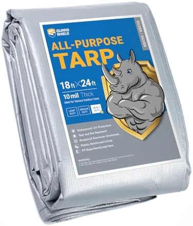 GUARD SHIELD Heavy Duty Tarp 18x24 Feet Silver Multi Purpose Thick Waterproof by GUARDSHIELD