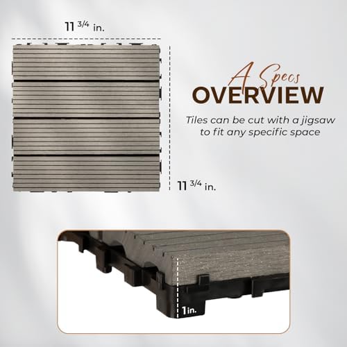IDZO Wood Plastic Composite Deck Tiles Set of 10, Sustainable FSC Composite - Image 4