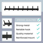 Coat Rack Wall Mount – 24 Inch Stainless Steel Hook Rail - Image 3