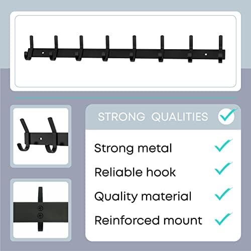 Coat Rack Wall Mount – 24 Inch Stainless Steel Hook Rail - Image 3