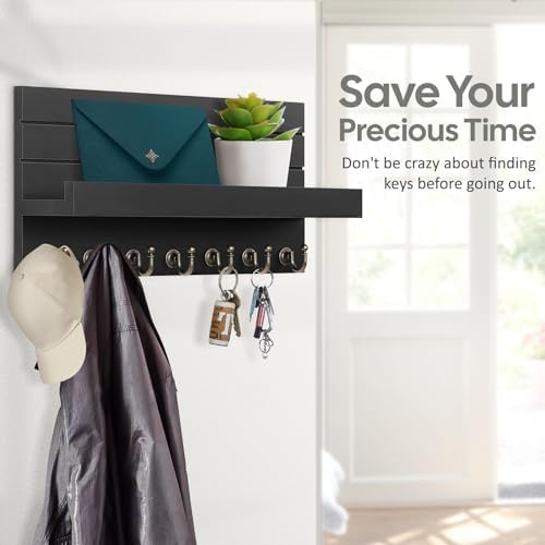 HONJIN Key Holder for Wall: Upgraded 7 Sturdy Key Hooks Easy Installation Mail - Image 3