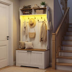 HOOBRO Hall Tree with Bench, 15.7''W Entryway Bench with Coat Rack, Shoe by HOOBRO