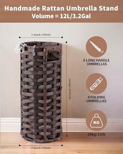 Rattan Umbrella Stand, Umbrella Holder - Image 3