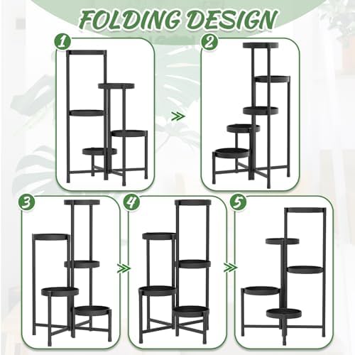 iDavosic.ly Plant Stand with Garden Tools Indoor Outdoor, 5 Tier - Image 5