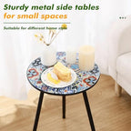 1 Pack Metal Outdoor Side Table Small Outside Round End Table - Image 4