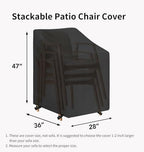 Easy-Going Outdoor Stackable Chair Cover, 1 Pack-28Wx36Dx47H inch - Image 6
