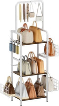 3-Tier Tall Purse Organizer Rack Stand, Bag Storage Holder by Tuohours