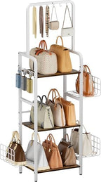 3-Tier Tall Purse Organizer Rack Stand, Bag Storage Holder by Tuohours