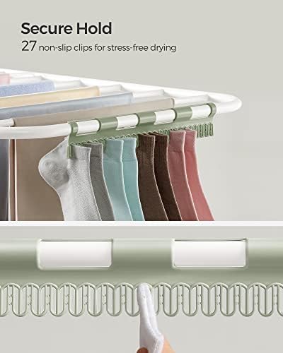 SONGMICS Clothes Drying Rack, Foldable 2-Level Stee Laundry Drying Rack - Image 4