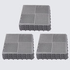 18 Pack Modular Interlocking Tiles Double Non-Slip 12"x12" Gray by wiiiw