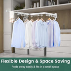 Kelisiting Wall Mounted Clothes Drying Rack, Laundry Drying Rack Wall Mount - Image 6
