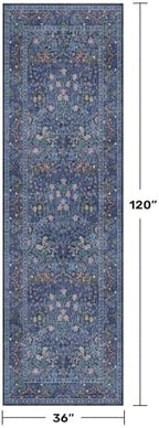 Dark Blue 3x10 Extra Long Wide Runner Rug - Image 2