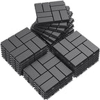 Goovilla Plastic Interlocking Deck Tiles, 27 Pack 12"x12", Dark Grey by Goovilla