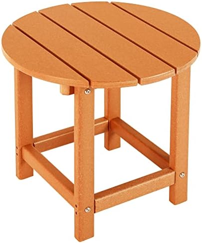 LZRS Round Adirondack Patio Side Table End Table, Outdoor Side Tables by LZRSPET