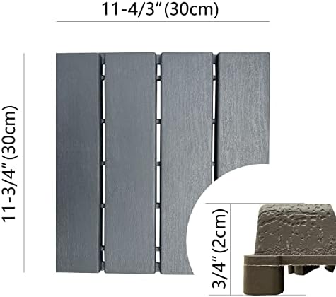 60 sq. ft Plastic Interlocking Deck Tiles, Patio Floor Decking Tiles - Image 2