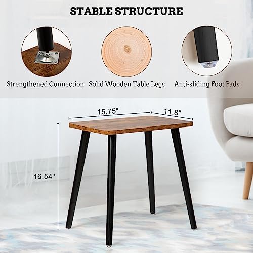FORAOFUR Side Table, Rectangular Wooden Small End Table, Small Accent Table - Image 3