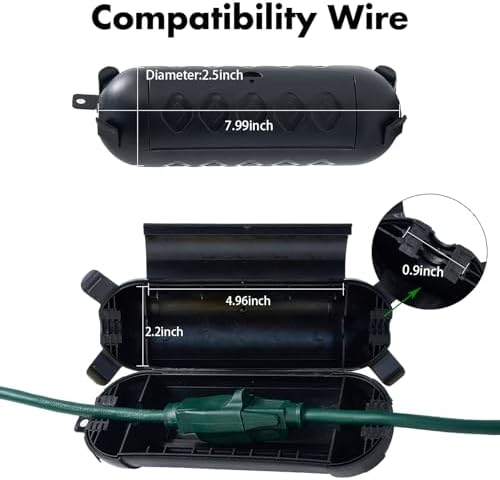 3 Pack Outdoor Extension Cord Cover IP44 Waterproof Safety Box - Image 4