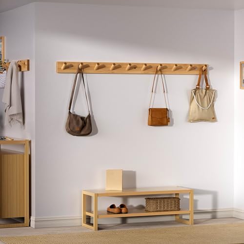 SKOLOO Wall Mounted Coat Rack 38", 10 Hooks, Shaker Style - Image 3