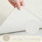 Ivory Bathroom Rug Set 2 Piece Bath Mat 21x34'' &U Shape Toilet Rug 21x21'' - Image 4