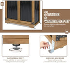 Outdoor Storage Cabinet with Shelves, Weatherproof Tool Shed - Image 5