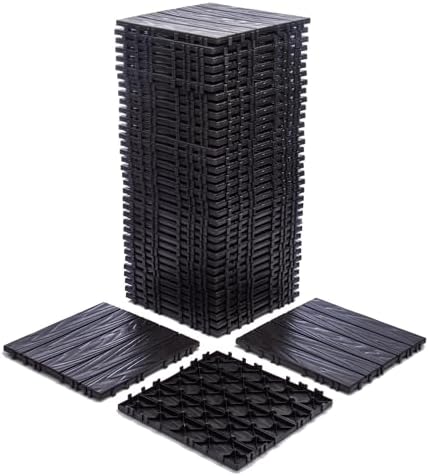 Interlocking Deck Tile – 68-Pack 11.42"x11.42" Plastic Flooring Tile, 61.60 by Unknown