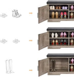 HOMSHO Farmhouse Shoe Storage Bench - Image 6
