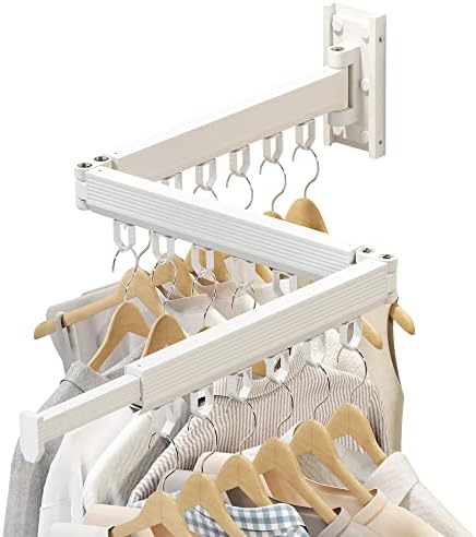 Wall Mounted Foldable Clothes Drying Rack, Heavy Duty 3-Fold Laundry Airer by CHAHUANV
