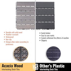 30 PCS Light Gray Acacia Wood Interlocking Deck Tiles - Image 7