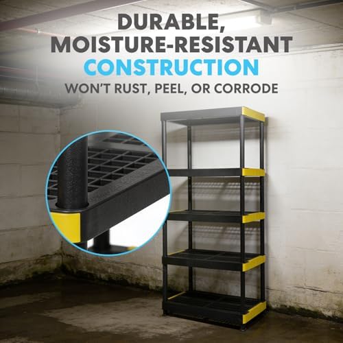 Simpli-Magic 5-Tier Heavy Duty Plastic Storage Shelving Unit, Garage & Basement - Image 5