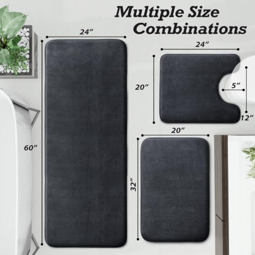 HUXMEYSON Bathroom Rugs Sets 3 Piece, Non-Slip & Quick Dry Bath Mat Set - Image 2