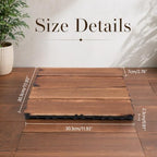 36 PCS Hardwood Interlocking Patio Deck Tiles, Porch & Poolside - Image 2