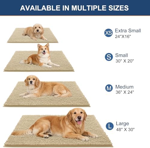 OLANLY Dog Door Mat for Muddy Paws 24x16, Extra Absorbent Chenille Mud Mat - Image 2