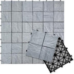 JJWOOD Stone-Look Interlocking Deck Tiles, Matte Rock Texture Outdoor Floor by Unknown