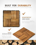 Upolana 9 PCS Interlocking Deck Tiles 12" x 12", 12 Slats Outdoor Flooring - Image 3