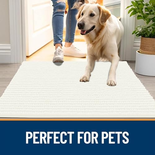 OLANLY Dog Door Mat for Muddy Paws 36x24, Extra Absorbent Chenille Mud Mat - Image 6
