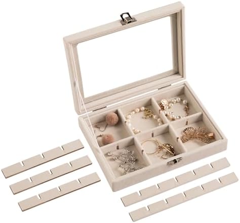 Frebeauty 24 Grid Earring Organizer, Small Velvet Jewelry Tray - Image 5