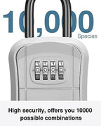 Puroma Key Lock Box Outdoor 4 Digit Code Combination Lockbox House 1 Silver - Image 3