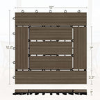 Topeakmart 27PCS Interlocking Deck Tiles 12x12 Patio Flooring - Image 4