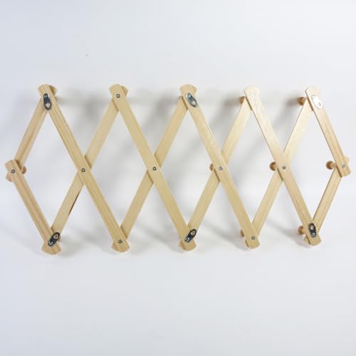 AMAPON Accordion Wall Hanger Expandable Coat Hat Rack 16 Peg Hook Mug Cap - Image 6