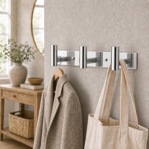 Wall Mounted Coat Rack-3 Hooks, Heavy Duty Stainless Steel Wall Hooks - Image 6