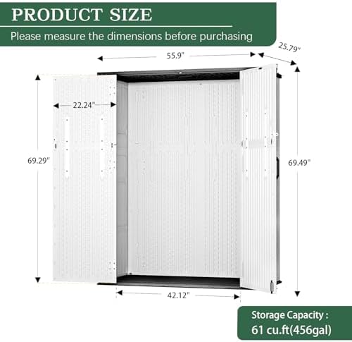 Outdoor Storage Shed Resin Waterproof Storage Cabinet - Image 2